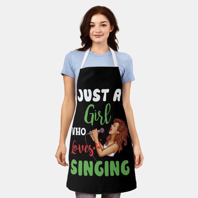 Tablier Juste Une Fille Qui Aime Chanter Cadeau (Porté)