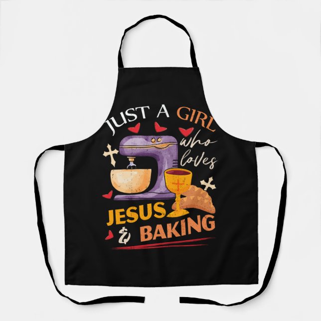 Tablier Juste Une Fille Qui Aime Jésus Et Qui Cuit Christi (Recto)