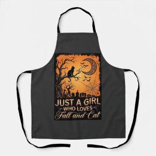 Tablier Juste une fille qui aime la chatte d'automne Hallo