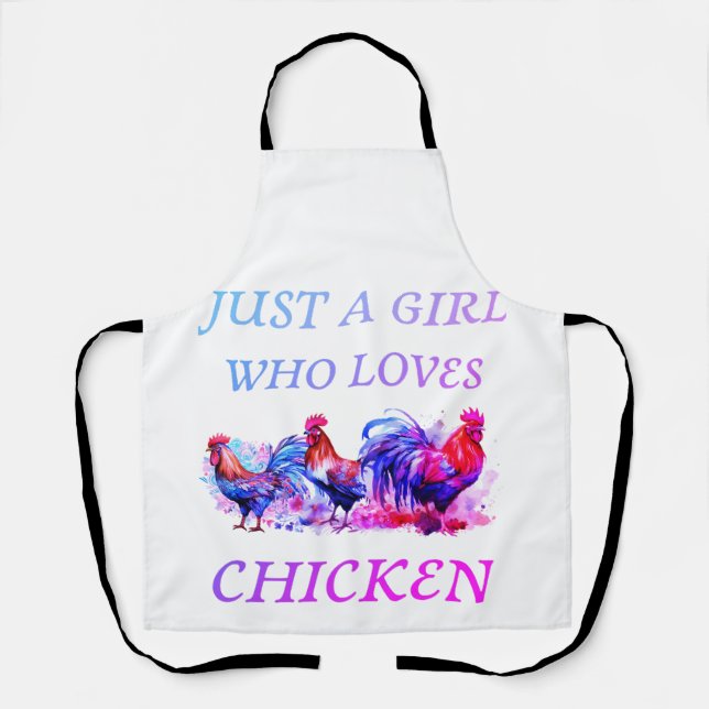 Tablier Juste Une Fille Qui Aime Le Poulet D'Appron (Recto)