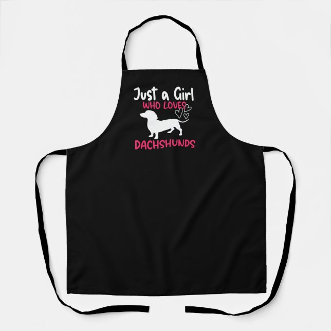 TABLIER JUSTE UNE FILLE QUI AIME LES DACHSHUNDS (Recto)