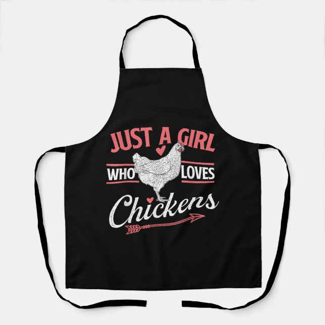 Tablier Juste Une Fille Qui Aime Les Poulets - Pou Louveur (Recto)