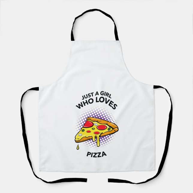 Tablier Juste une fille qui aime pizza drôle cuisine itali (Recto)