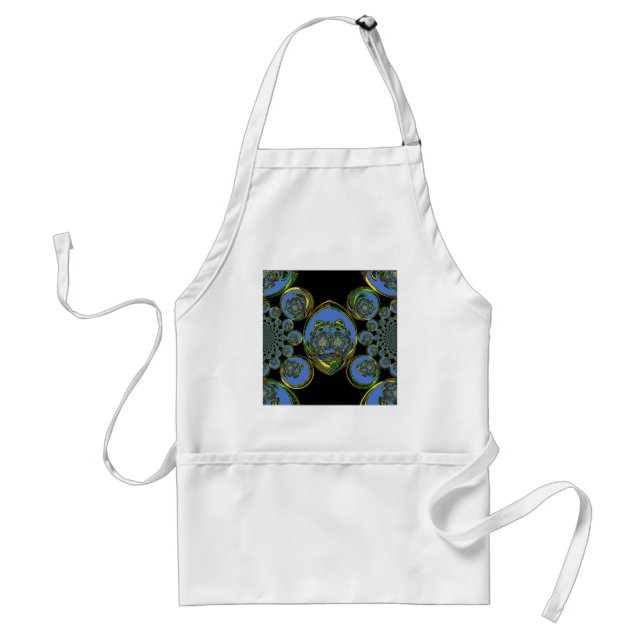 Tablier Kaleidoscope bleu et jaune Imprimer (Devant)