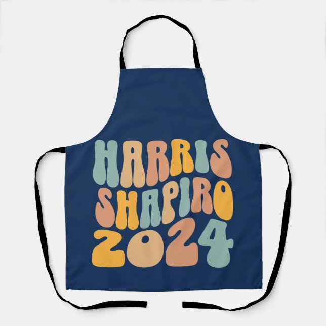 Tablier Kamala Harris Shapiro Wavy Text Retro tendance (Recto)