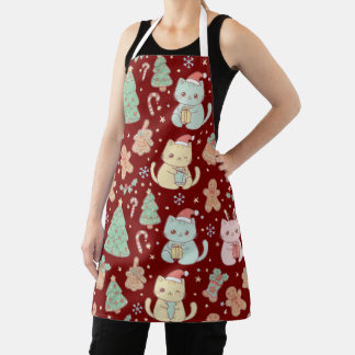 Tablier Kawaii Christmas Cats Baking Apron