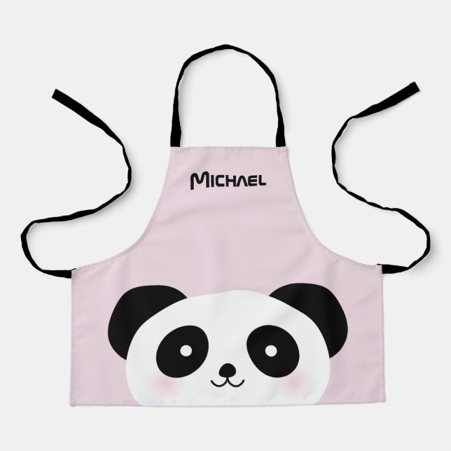 Tablier Kawaii Cute Cartographie Panda Bear Nom personnali (Recto)