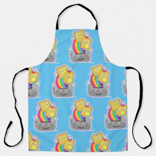 Tablier Kawaii Rainbow Toast Motif