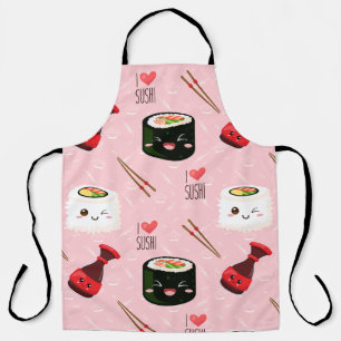 Tablier Kawaii Sushi Motif rose clair