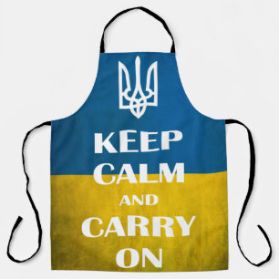 Tablier Keep calm and carry on Ukrainian emblem trident 