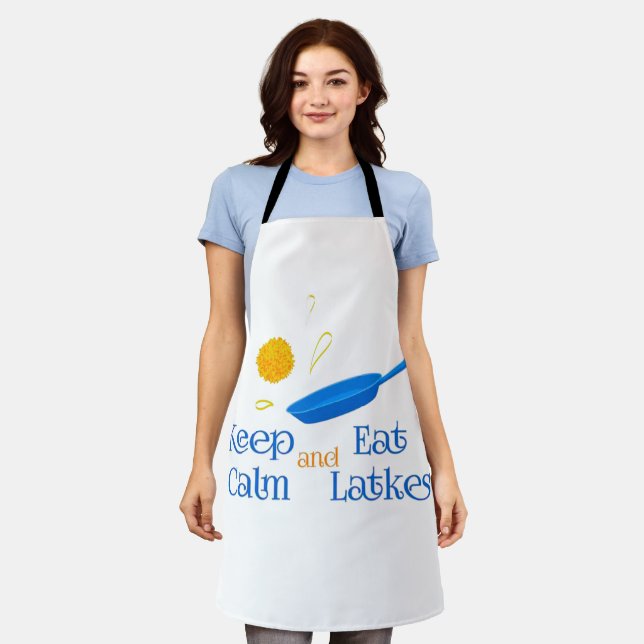 Tablier Keep Calm and Eat Latkes (Porté)