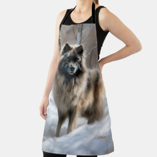 Tablier Keeshond Qu'il neige Noël