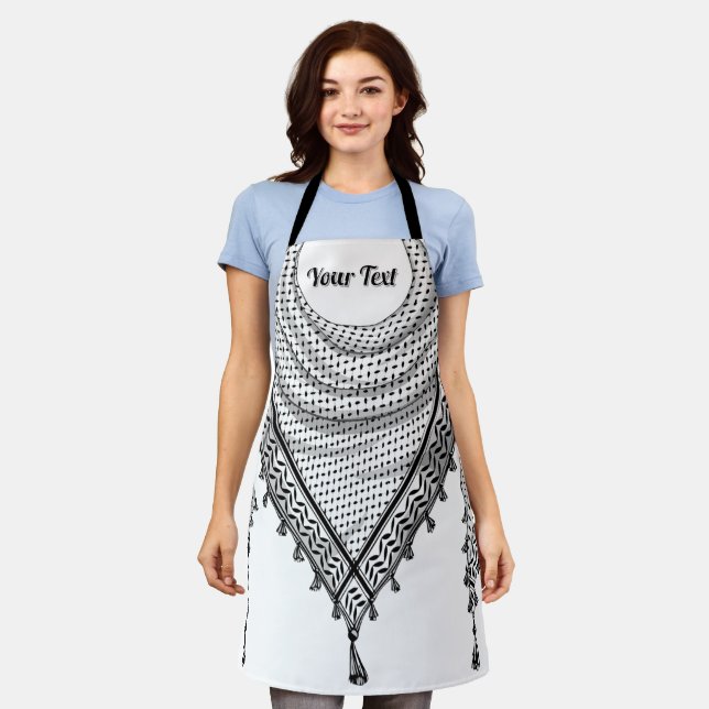 Tablier Keffiyeh Écharpe palestinienne tissu traditionnel (Porté)