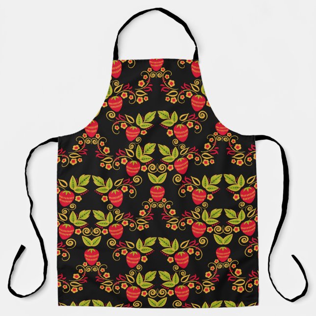 Tablier Khokhloma Russian Berries : Style traditionnel (Recto)