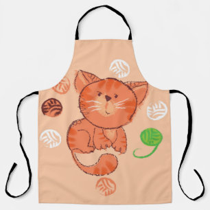 Tablier Kiddy Toy Cat : Illustration Vintage.