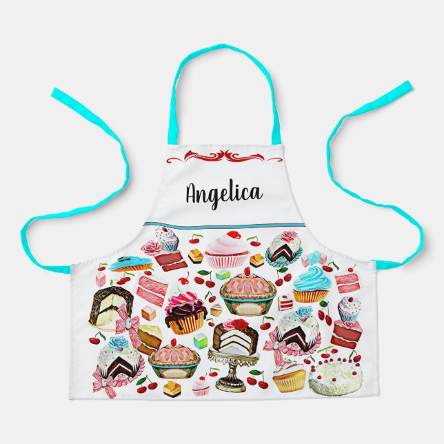 Tablier Kids Cake Pastry Cupcake Boulangerie personnalisée (Recto)