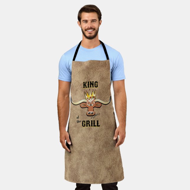 Tablier King Of The Grill, Longhorn Steer Apron (Porté)
