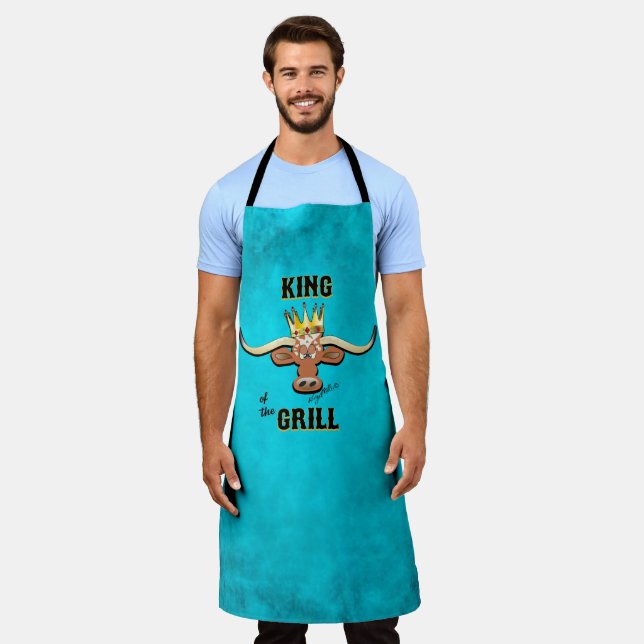 Tablier King Of The Grill, Longhorn Steer Apron (Porté)