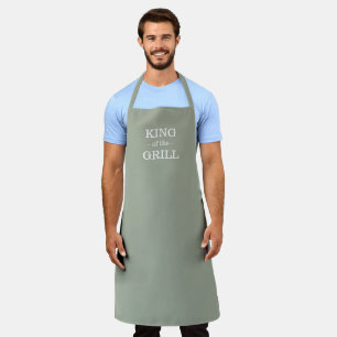 Tablier King of the Grill sauge vert solide moderne coutum