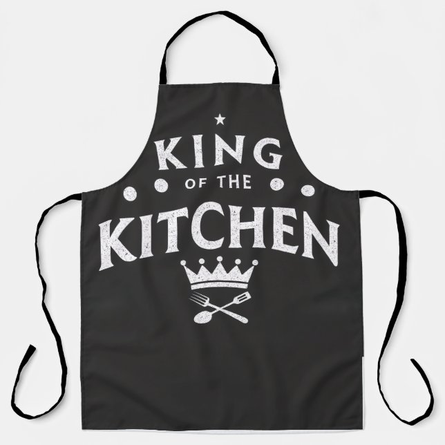 Tablier King of the Kitchen Crown – Funny Foodie Black (Recto)