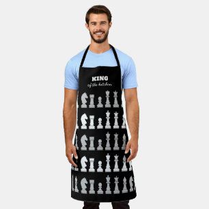 Tablier King Of The Kitchen Échecs noir blanc Motif Ap