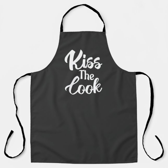 Tablier Kiss The Cook, Drôle Cook Nouveauté Cadeau (Recto)
