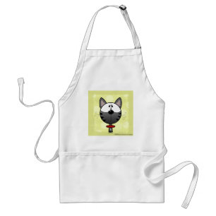 Tablier Kitty rayé gris