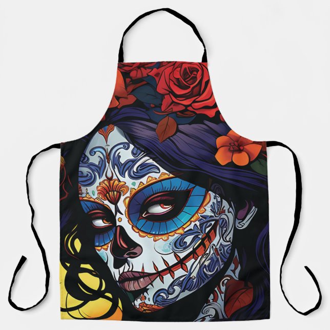 Tablier La Calavera Catrina Jour d'Halloween des morts (Recto)
