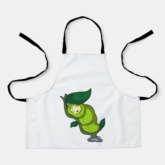 Tablier La chenille au coucher avec la feuille (Recto)