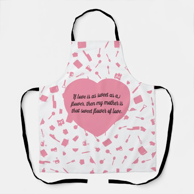 Tablier La cuisine d'amour de mère. Je t'aime maman (Recto)