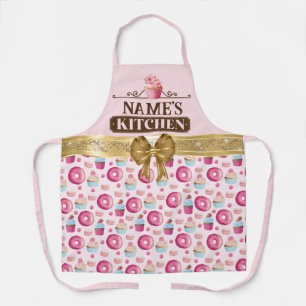 Tablier La cuisine de Custom Name, Happy Baking et Arc d'o