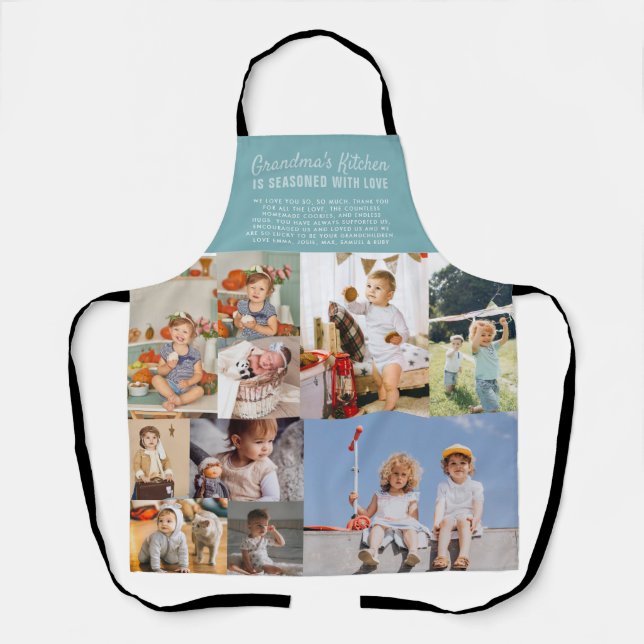 Tablier La cuisine de grand-mère | Collage photo couleur b (Recto)
