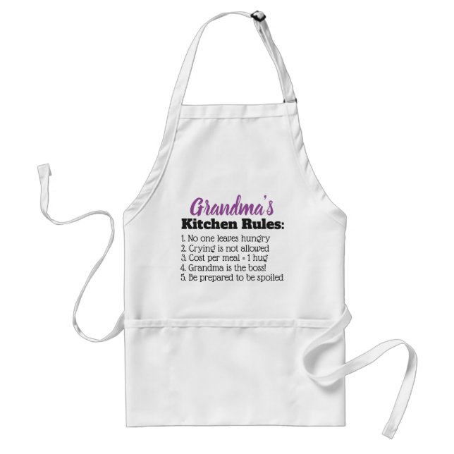 Tablier La cuisine de la grand-maman ordonne drôle (Devant)