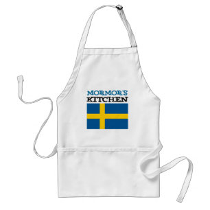 Tablier La cuisine de Mormor comportant le drapeau de la