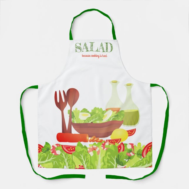 Tablier La cuisine de salade est une cuisine dure et perso (Recto)