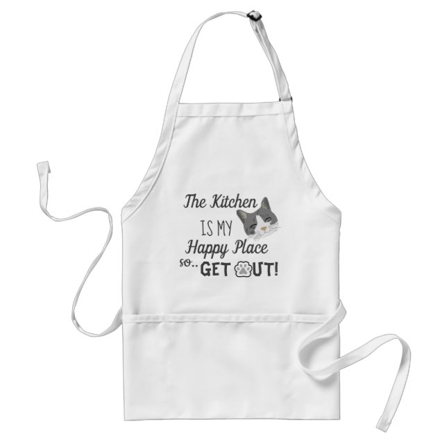 Tablier La cuisine est mes amoureux de les chats heureux (Devant)