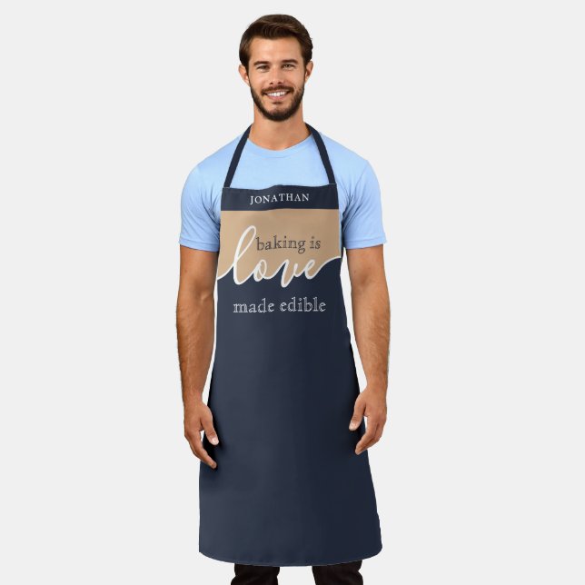Tablier La cuisson est l'amour fait Script comestible tabl (Porté)