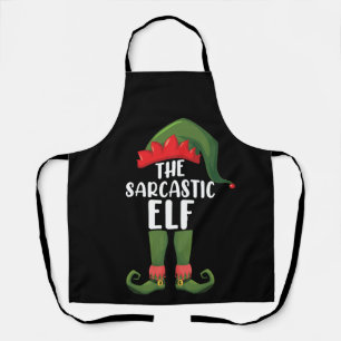 Tablier La famille d'elfes sarcastiques assortie pour Noël