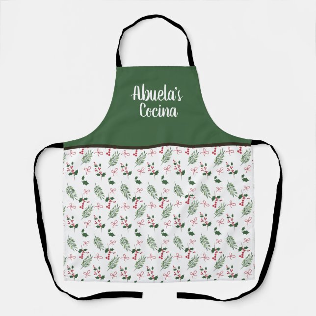 Tablier La grand-mère de Cocina Holly Noël d'Abuela (Recto)