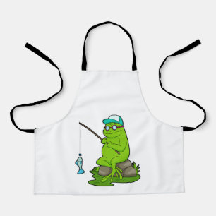 Tablier La grenouille comme pêcheur avec la canne à pêche 