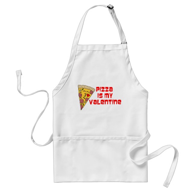 Tablier La Pizza Est Ma Pizza De Caricature Valentine (Devant)