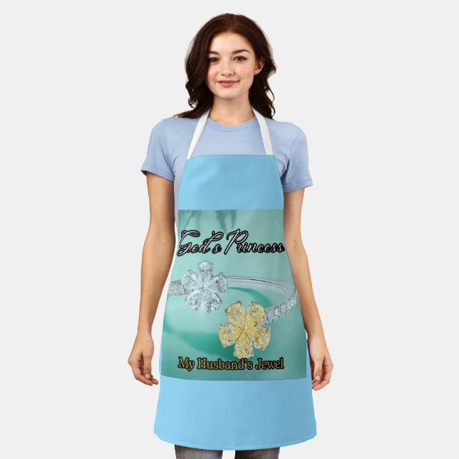 Tablier La Princesse Bling Light Turquoise Apron (Porté)