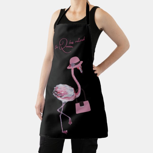 Tablier La Reine A Retraité Classy Chic Flamant rose Rose (Insitu)