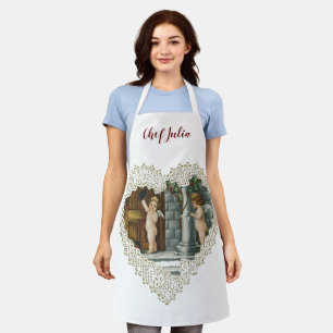 Tablier La Saint-Valentin victorienne, anges vintage avec 