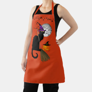 Tablier La Sorcière d'Halloween Le Chat Noir