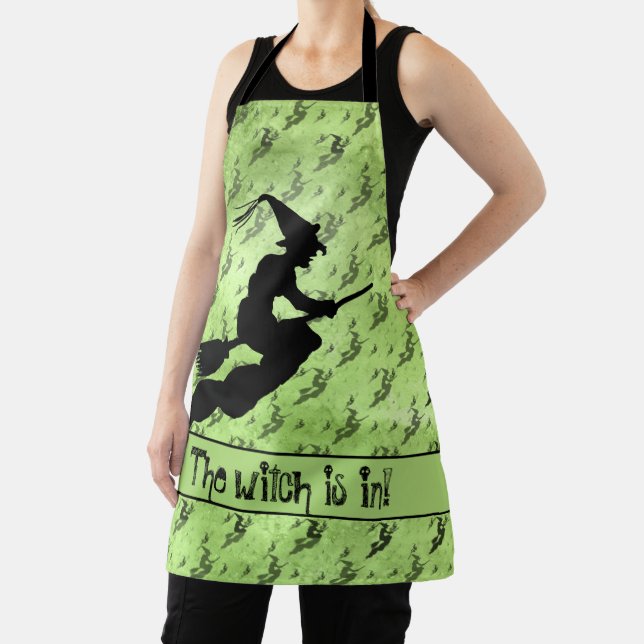 Tablier 'La sorcière est en' Halloween Witch Silhouette Gr (Insitu)