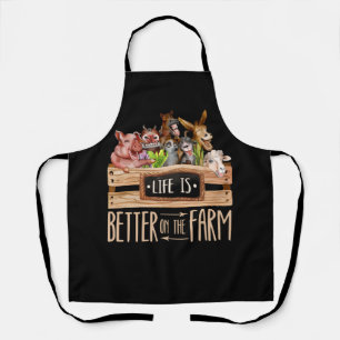 Tablier La Vie Est Meilleure À La Ferme Cute Animaux Campa
