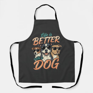 Tablier La vie est meilleure avec le vecteur de chien