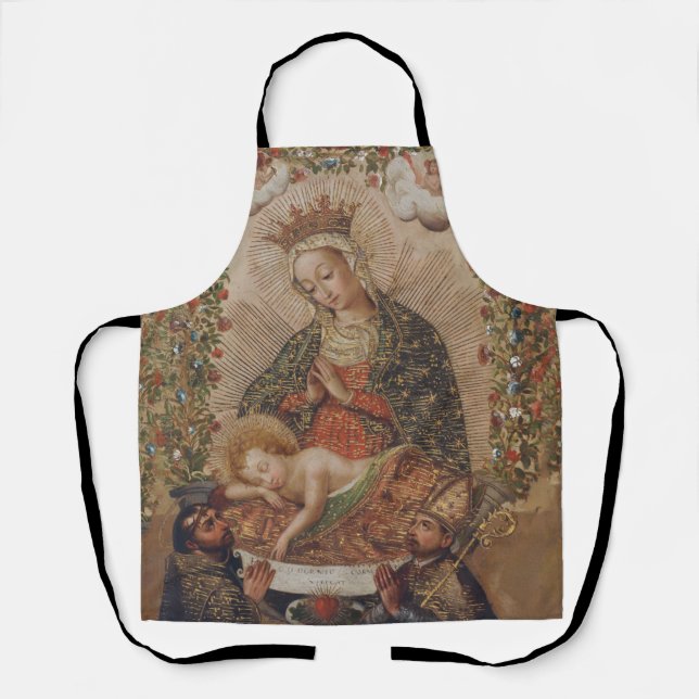 Tablier La Vierge adorant le Christ Enfant Noël (Recto)