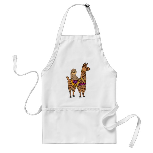 Tablier Lama drôle frais d'équitation de paresse (Devant)